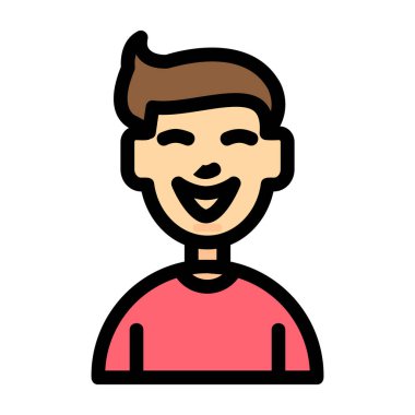 Sakallı ve saç stili tasarımlı avatar adam, vektör illüstrasyonlu insan karakteri