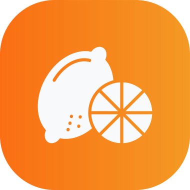 Limon dilimli turuncu çizgi simgesi