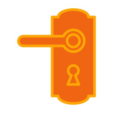 Kapı kilidi simgesi beyaz arkaplanda izole edildi.