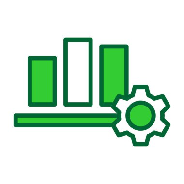 Ortasında iki ok olan yeşil dişli.