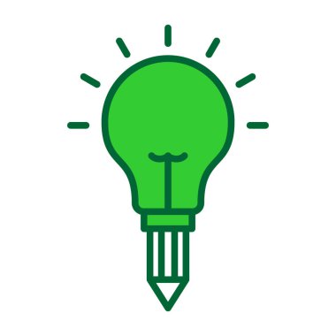 Yaprak simgesi olan ampul, vektör illüstrasyon tasarımı