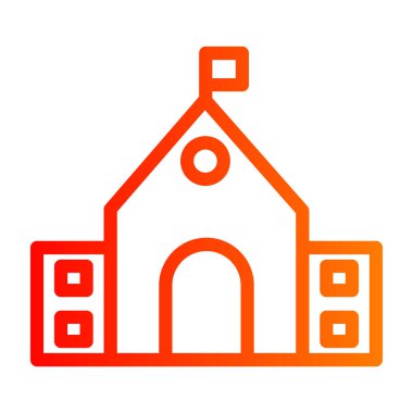 Bina. Web simgesi basit illüstrasyon