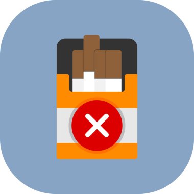 sigara yassı simgesi, vektör illüstrasyonu