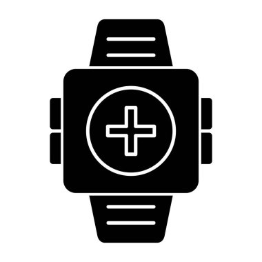 Web ve mobil uygulaması tasarımı, Smartwatch logo kavramı için beyaz arka plan üzerinde izole Smartwatch simge vektör