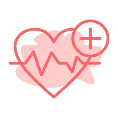 kalp atışı simgesi, vektör, illüstrasyon