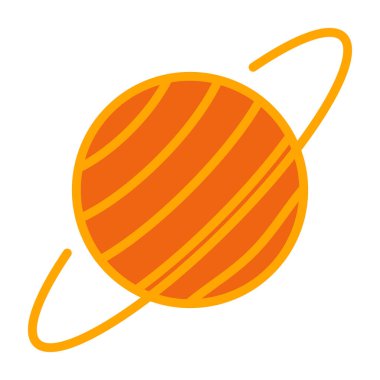 Beyaz arkaplanı olan bir gezegen simgesinin vektör çizimi