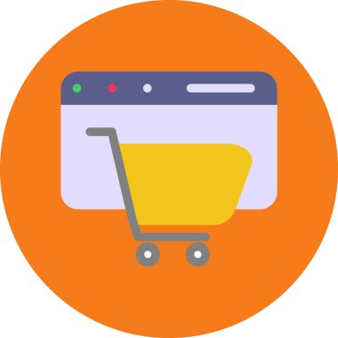 çevrimiçi alışveriş vektörü simgesi