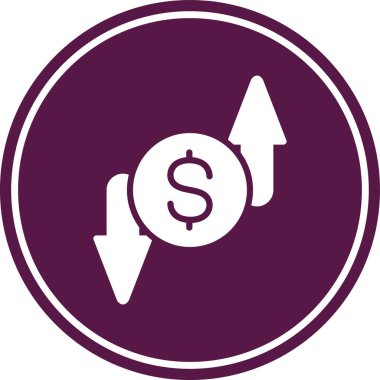 Dolar işareti vektör illüstrasyon simgesi