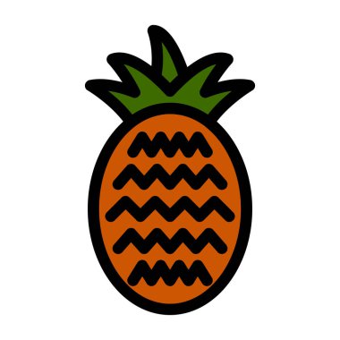 Ananas simgesi. Meyve vektör çizim
