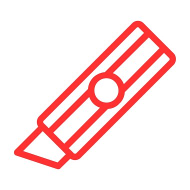 Beyaz arkaplanda izole edilmiş kırmızı çizgi simgesi.