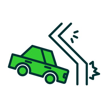 araba kazası renk ikonu vektör illüstrasyonu