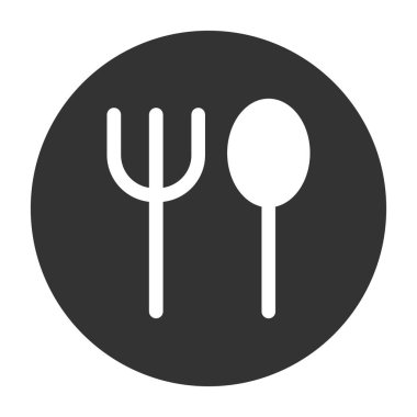 Çatal bıçak vektör simgesi. biçim vektörü çift renk düz sembol, gri ve gri renkler, yuvarlak açılar, beyaz arkaplan.