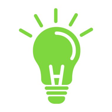 Fikir ikonlu ampul. vektör.