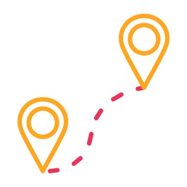 Web ve mobil uygulaması tasarım, rota logo kavramı için beyaz arka plan üzerinde izole rota simge vektör