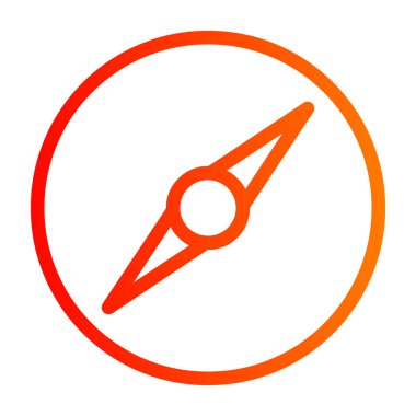 kalem simgesi. Vektör biçimi yuvarlak sembol, yuvarlak açılar, turuncu renk, beyaz arkaplan.