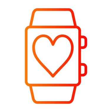 kalp saati simgesi, vektör illüstrasyonu