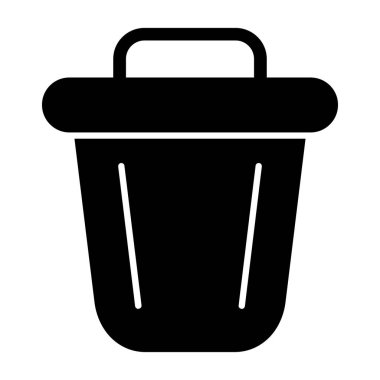 Çöp kutusu simgesi, vektör illüstrasyonu