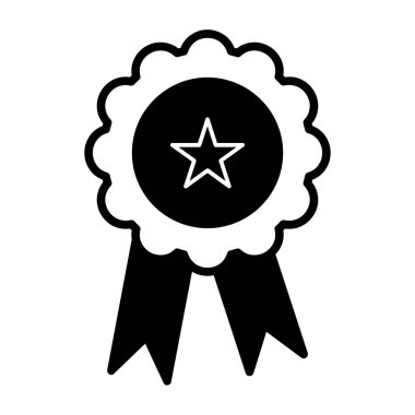 Ödülü rozet vektör simgesi