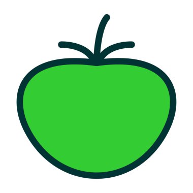 Yeşil elma, illüstrasyon, vektör, beyaz arkaplan.