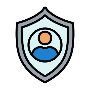 ağ güvenlik kalkanı simgesi. ana hat ağ koruma kalkanı vektör rengi düz izole