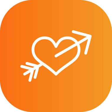 Bir turuncu kalp ikonunun çizimi