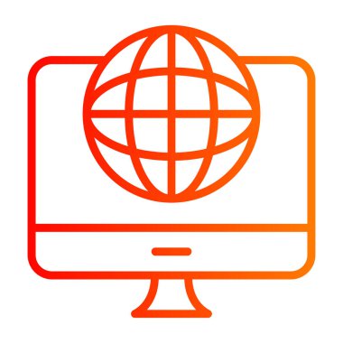 Bilgisayar monitörü simgesi. Web için dizüstü bilgisayar vektör sembolünün özet çizimi