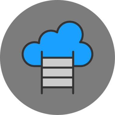 Tek bir bulut simgesinin vektör çizimi