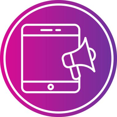 megafonlu akıllı telefon, vektör illüstrasyonu