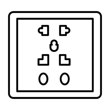 soket soket simgesi. beyaz arkaplanda izole edilmiş web tasarımı için outline soket vektör simgesi