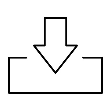 Beyaz arka plan üzerinde Download işareti izole simge vektör indir