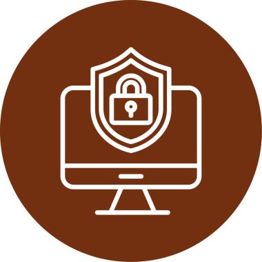 Güvenlik. Web simgesi basit illüstrasyon