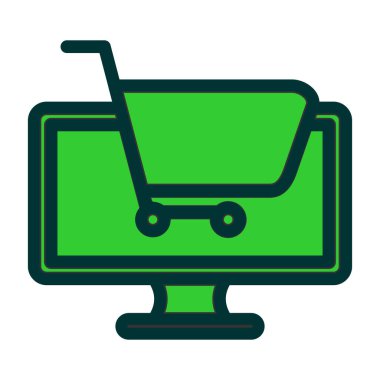 çevrimiçi alışveriş simgesi vektör illüstrasyonu