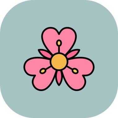 çiçek vektörü düz renk simgesi