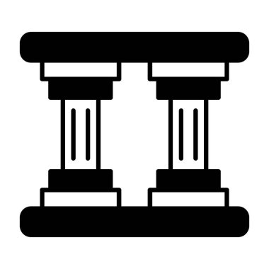 Sütun simgesi. Sütun vektör simgesi web için anahat çizimi