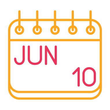 Beyaz arkaplanda tarih ve haziran haziranı olan bir takvim simgesinin çizimi