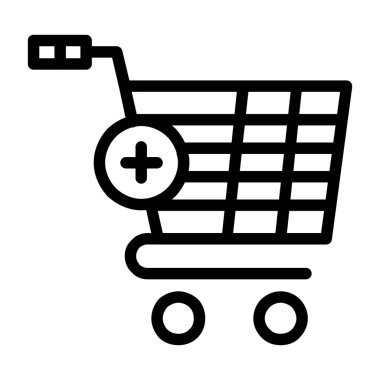 Alışveriş arabası simgesi, ana hat vektör işareti