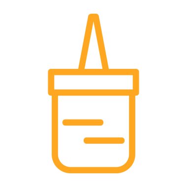 Boya kovası ince çizgi simgesi, boya aracı ve boya, fırça işareti, vektör grafikleri, beyaz arka planda doğrusal desen, 10 birim