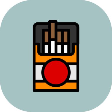 Sigara düz vektör simgesi.