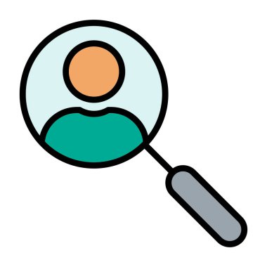 Web arama renk ikonu vektör çizimi