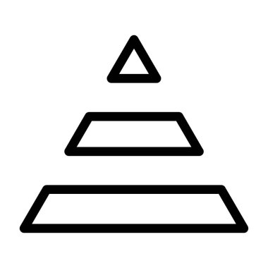 Piramit ikon vektörü. İnce çizgi işareti. İzole edilmiş kontür sembolü gösterimi