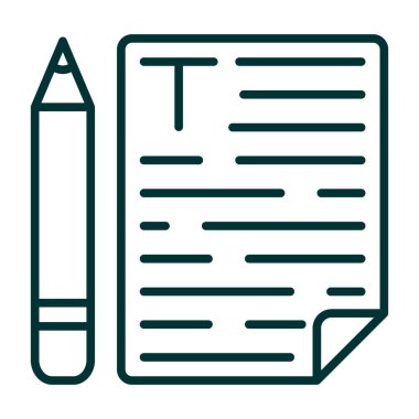 Kalem ikonlu defter. Taslak yazma. vektör illüstrasyonu.