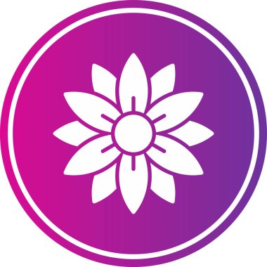 çiçek düz yuvarlak vektör simgesi