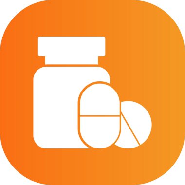 İlaç şişesi simgesinin vektör illüstrasyonu