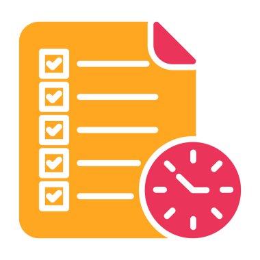 Kontrol listesi düz simgesi, vektör illüstrasyonu