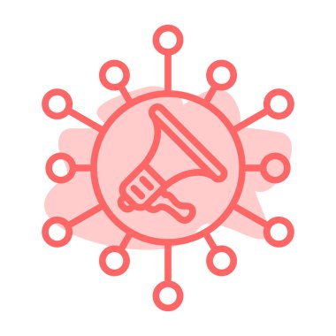 karikatür vektörlü izole megafon simgesi