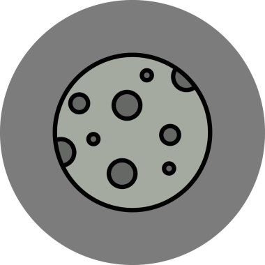 Ay Vektörü Kabartma Simgesi Tasarımı