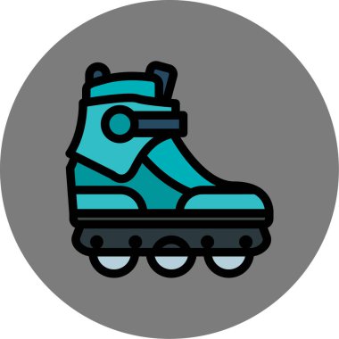 Kaykay ikonu. Web için paten vektör simgelerinin özet çizimi