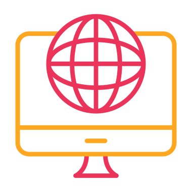 Bilgisayar. Web simgesi basit illüstrasyon