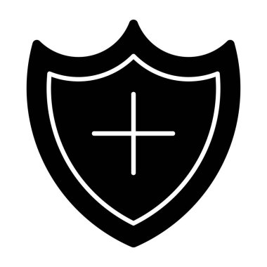 Kalkan vektörü düz simgesi