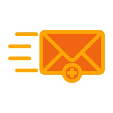 Zarf simgesi içeren posta. Beyaz arkaplanda izole edilmiş vektör illüstrasyonu